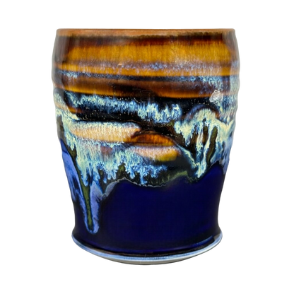 Abstract Drip Glaze Finish Signed Pottery Mug