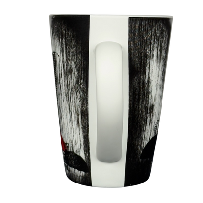 Seattle Skyline Black And White Red Umbrella Mug