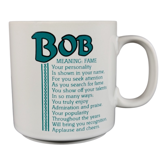 BOB Poetry Name Green Font Gray Interior Mug Papel