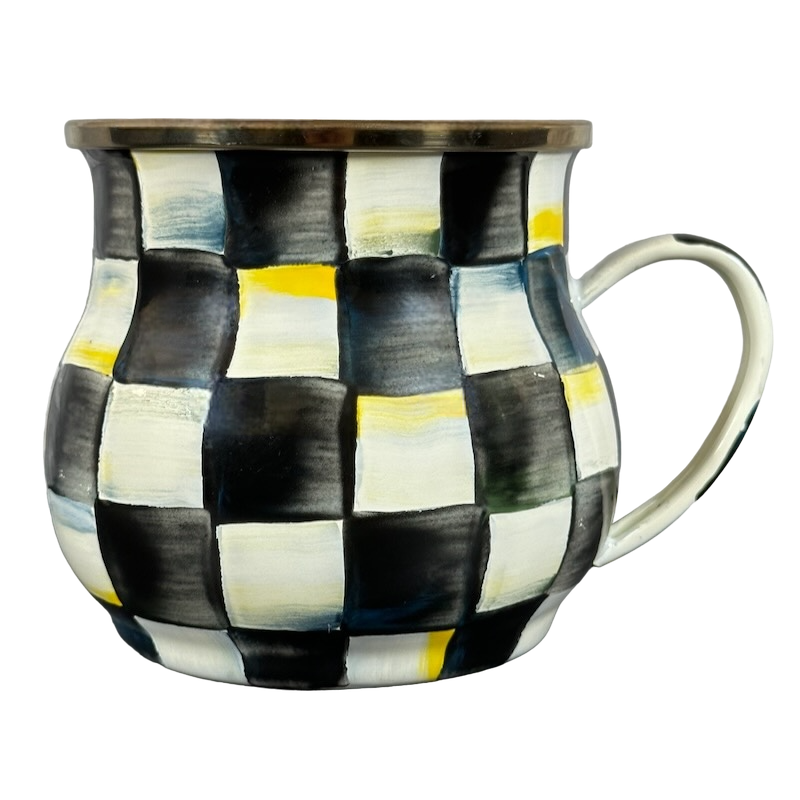 Courtly Check Enamel Mug Mackenzie Childs