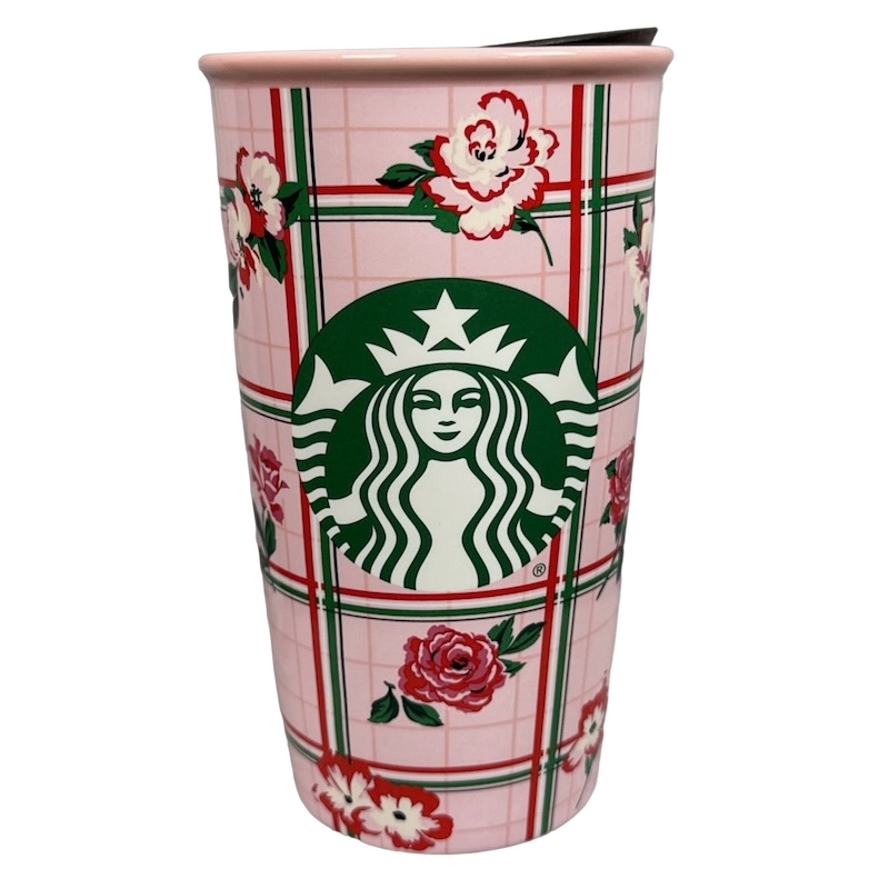 Ban.do Plaid Roses 12oz Tumbler Starbucks