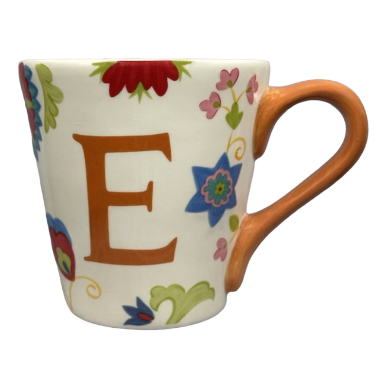 Floral Letter "E" Monogram Initial Mug World Market