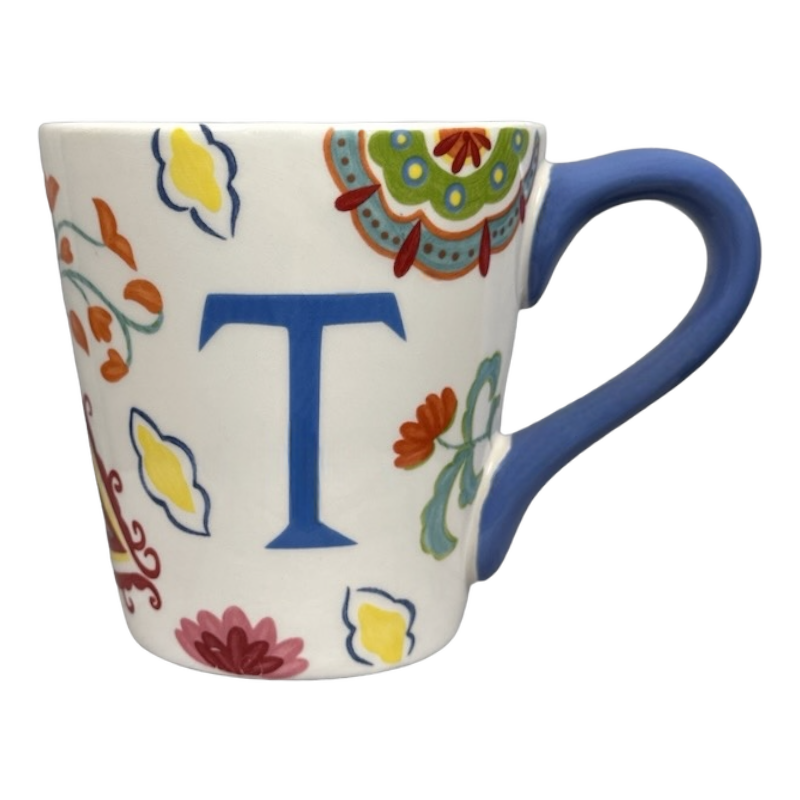 Floral Letter "T" Monogram Initial Mug World Market