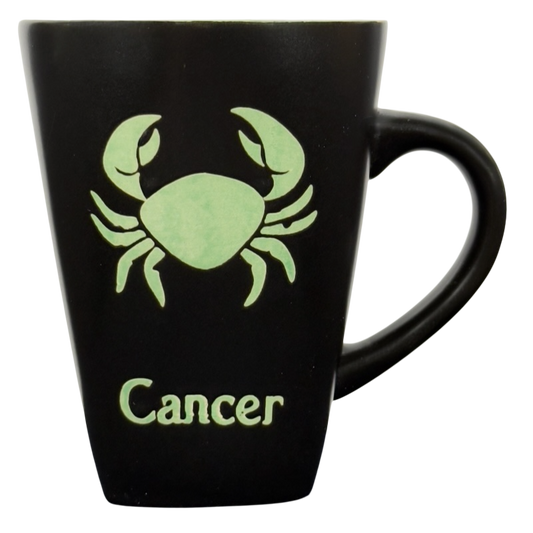 Cancer Tall Zodiac Etched Square Bottom Green Interior Mug Fisher