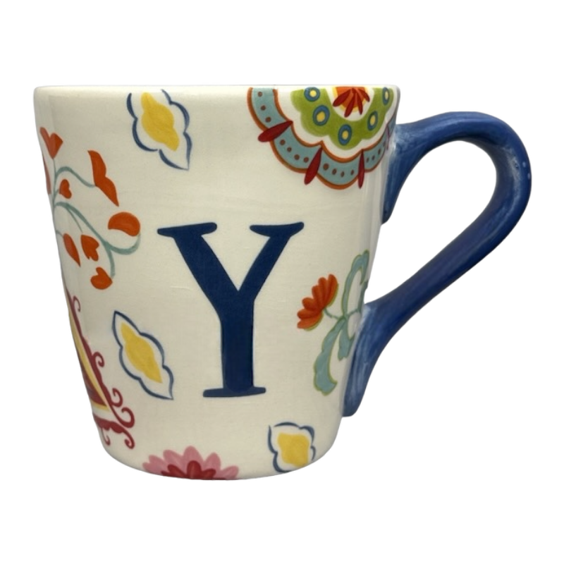 Floral Letter "Y" Monogram Initial Mug World Market