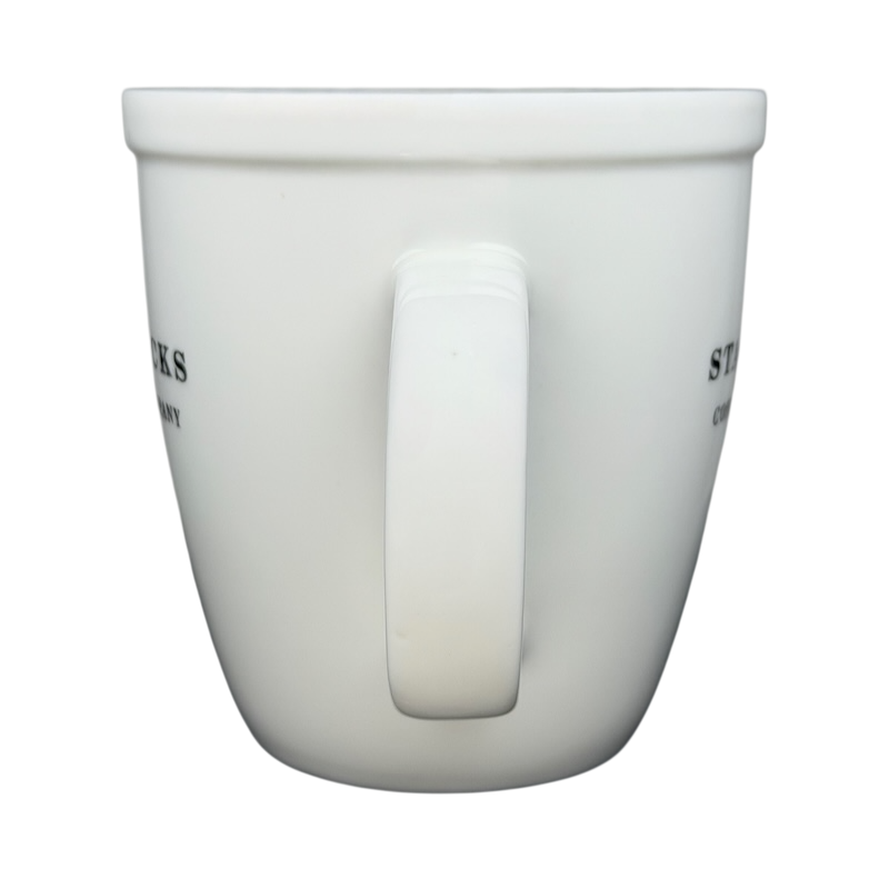 Starbucks Coffee Company Barista Abbey ESTD 1971 Large White Mug With Black Lettering