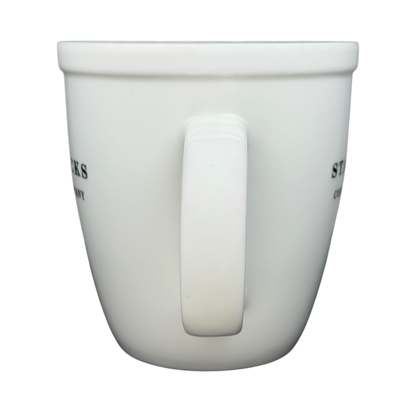Starbucks Coffee Company Barista Abbey ESTD 1971 Large White Mug With Black Lettering