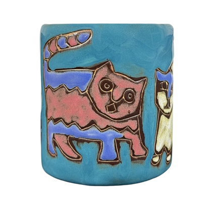 Three Cats Teal Mug Mara Mexico