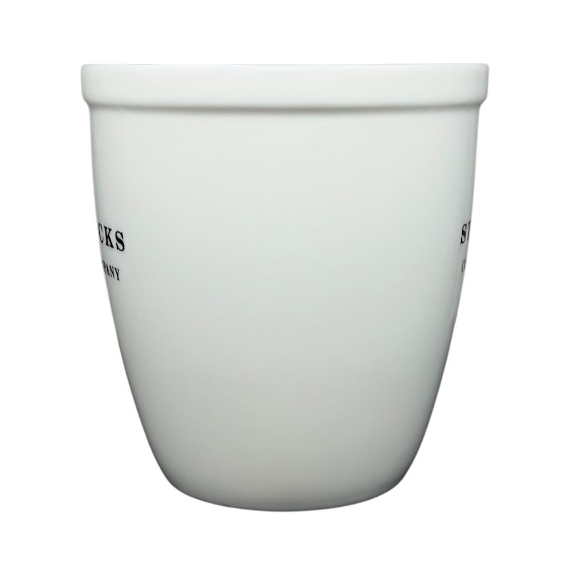 Starbucks Coffee Company Barista Abbey ESTD 1971 Large White Mug With Black Lettering