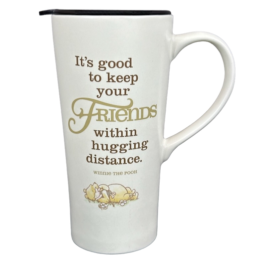 Winnie The Pooh and Piglet It's Good To Keep Your Friends Within Hugging Distance Tall Mug Disney Hallmark