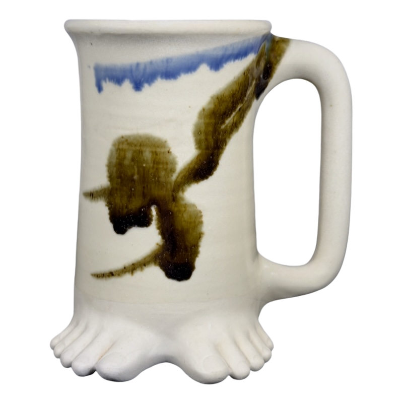 Bare Feet Tall Pottery Mug Five Bridges