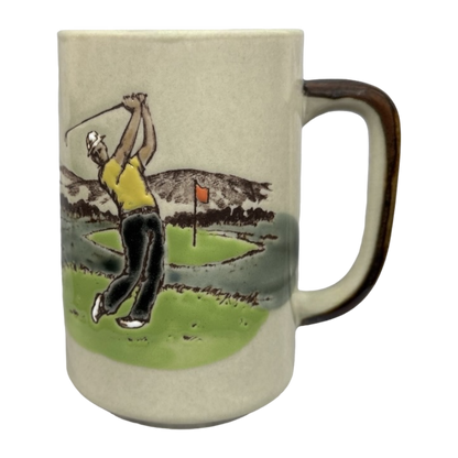 Man Golfing Lightly Embossed Large Mug Otagiri