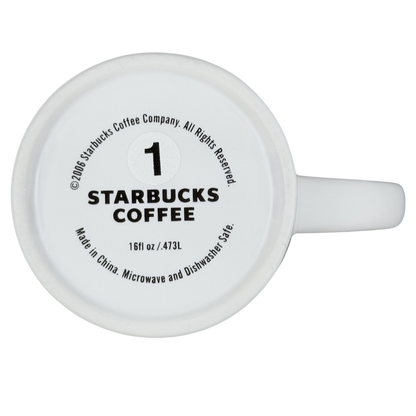 Grande Siren With Rolled Rim Tall White 16oz Mug 2006 Starbucks