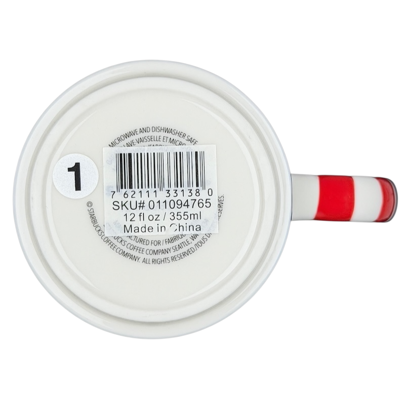 Holiday Christmas Tree Mug with Candy Cane Handle 12 oz Mug 2018 Starbucks