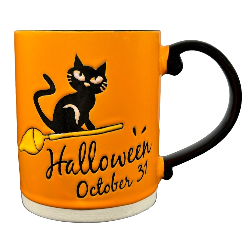 Black Cat Riding A Broom Halloween October 31 Mug Spectrum Designz