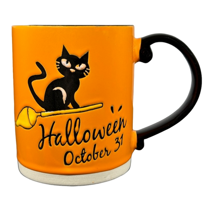 Black Cat Riding A Broom Halloween October 31 Mug Spectrum Designz