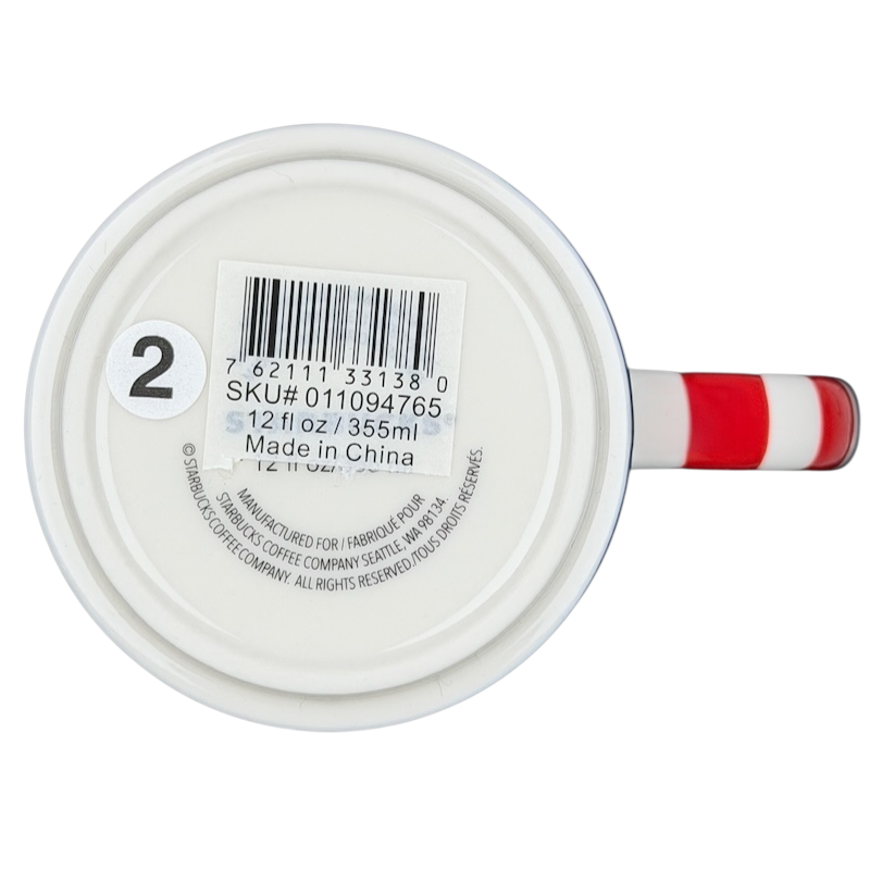 Holiday Christmas Tree Mug with Candy Cane Handle 12 oz Mug 2018 Starbucks