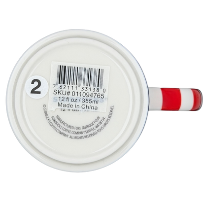 Holiday Christmas Tree Mug with Candy Cane Handle 12 oz Mug 2018 Starbucks