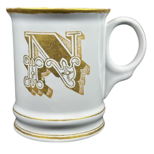 Letter "N" Gold Writing Monogram Initial Mug Williams Sonoma