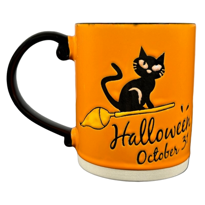 Black Cat Riding A Broom Halloween October 31 Mug Spectrum Designz