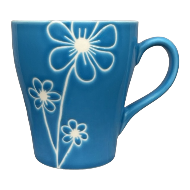 Etched Daisy 15oz Blue Mug 2007 Starbucks