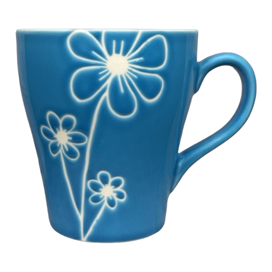 Etched Daisy 15oz Blue Mug 2007 Starbucks