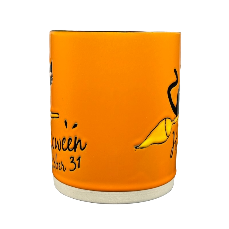 Black Cat Riding A Broom Halloween October 31 Mug Spectrum Designz