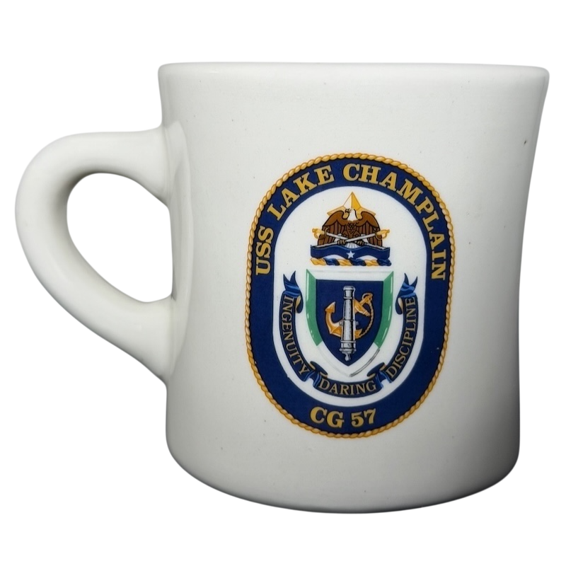 USS Lake Champlain CG 57 Ingenuity Daring Discipline United States Navy Mug Mil-Art China