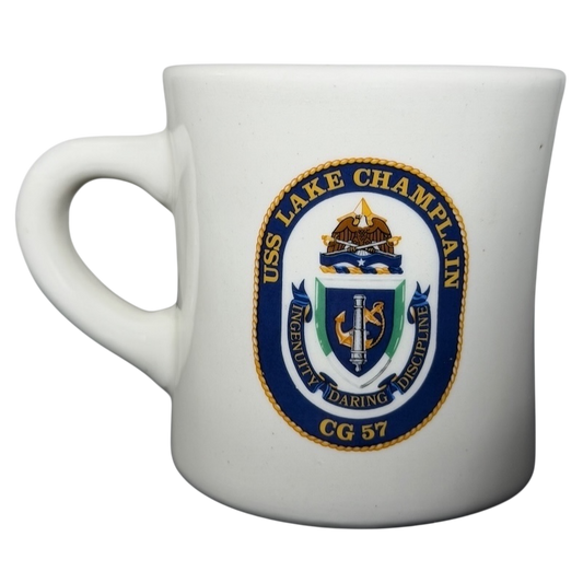 USS Lake Champlain CG 57 Ingenuity Daring Discipline United States Navy Mug Mil-Art China