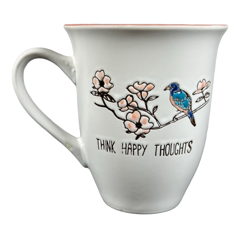 Think Happy Thoughts Bird And Flowers Mug Spectrum Designz