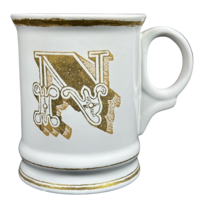 Letter "N" Gold Writing Monogram Initial Mug Williams Sonoma