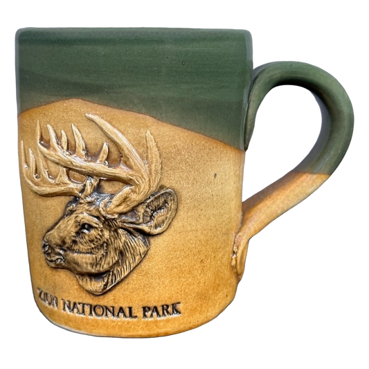 Zion National Park Embossed Moose Mug Cold Mountain Pottery