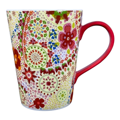 Strawberries Floral Red 13oz Mug 2007 Starbucks