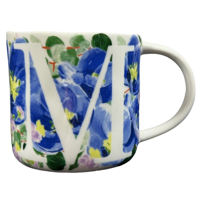 Dawn Letter "M" Monogram Initial Floral Mug Anthropologie