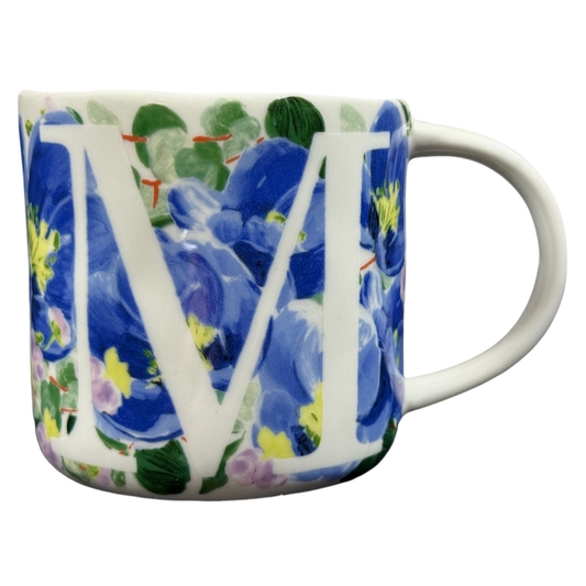 Dawn Letter "M" Monogram Initial Floral Mug Anthropologie