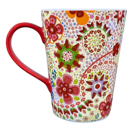 Strawberries Floral Red 13oz Mug 2007 Starbucks