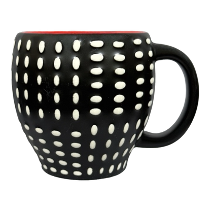 Embossed White Polka Dots Black Mug 2008 Starbucks