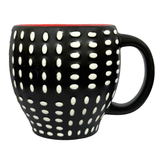 Embossed White Polka Dots Black Mug 2008 Starbucks