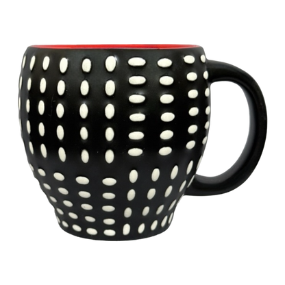 Embossed White Polka Dots Black Mug 2008 Starbucks