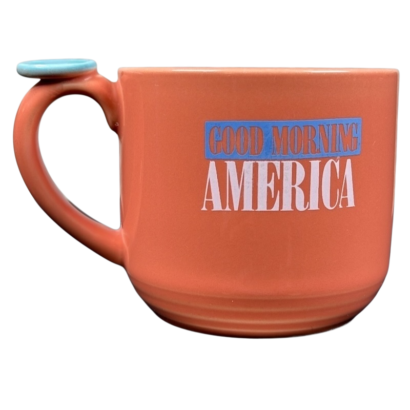 Good Morning America Colorways ThumbPrint Salmon Mug Blue Interior Green Thumb Lindt Stymeist