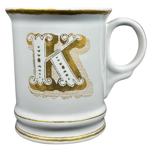 Letter "K" Gold Writing Monogram Initial Mug Williams Sonoma