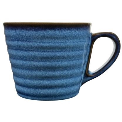 Ribbed Pottery Brown And Blue 12oz Mug 2008 Starbucks