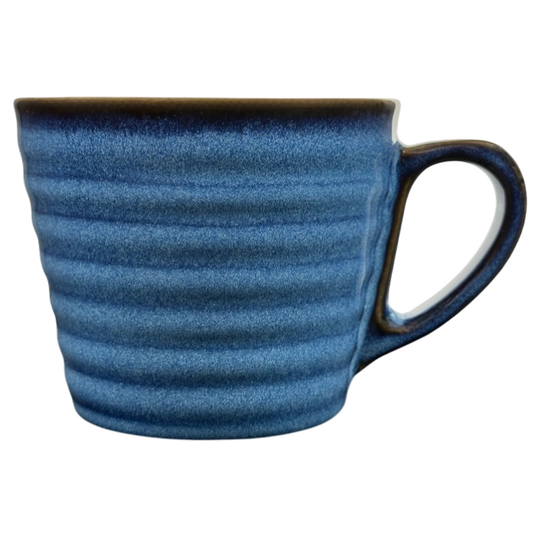 Ribbed Pottery Brown And Blue 12oz Mug 2008 Starbucks