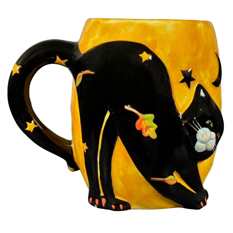 Halloween Black Cat Susan Winget 3D Figural Mug Certified International