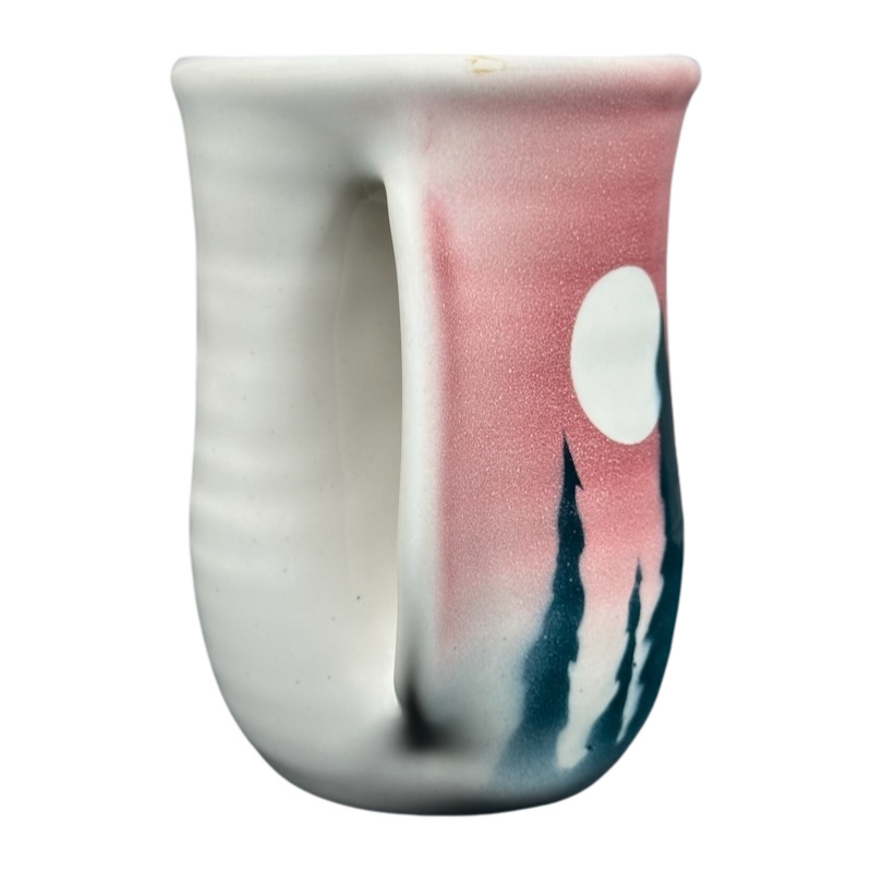 Hand Warmer Pottery Mug Neher Forest And Trees Under Moonlight Right Hand Clay In Motion