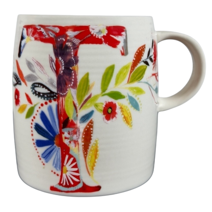 Petal Palette Starla M Halfmann Letter "T" Monogram Initial Mug Anthropologie