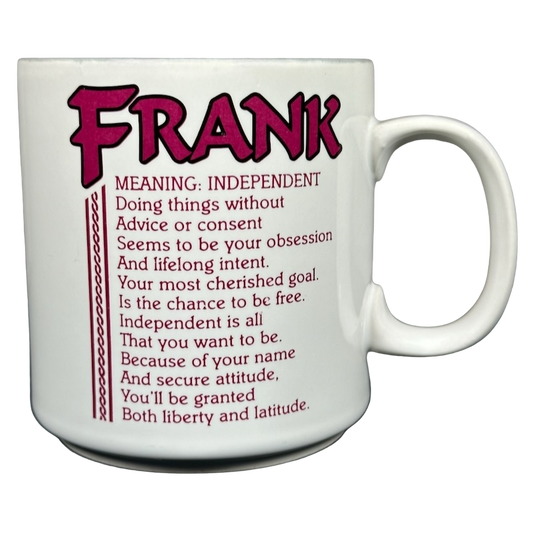 FRANK Poetry Name Gray Interior Mug Papel