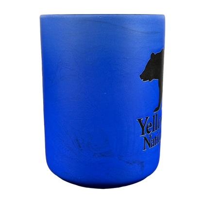 Yellowstone National Park Bear Etched Marble Blue Mug