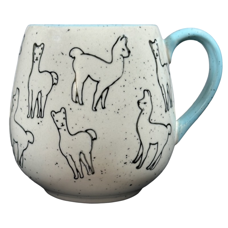 Llamas Blue Interior & Handle Speckled Mug Meritage