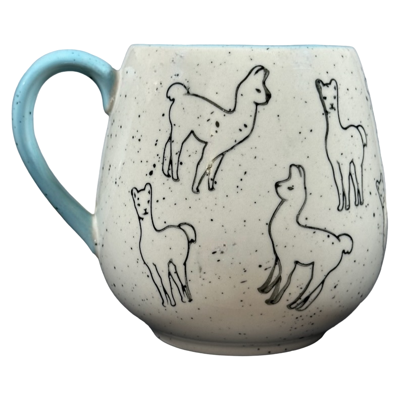 Llamas Blue Interior & Handle Speckled Mug Meritage